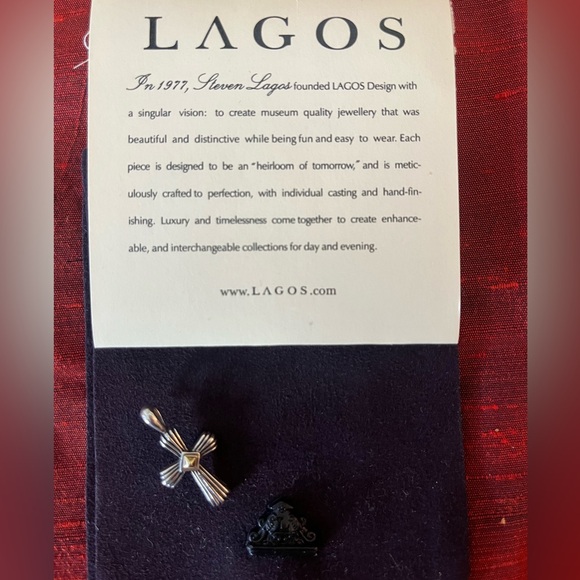 RARE LAGOS Sterling Silver 18k yellow gold Cross Pendant - Picture 10 of 13